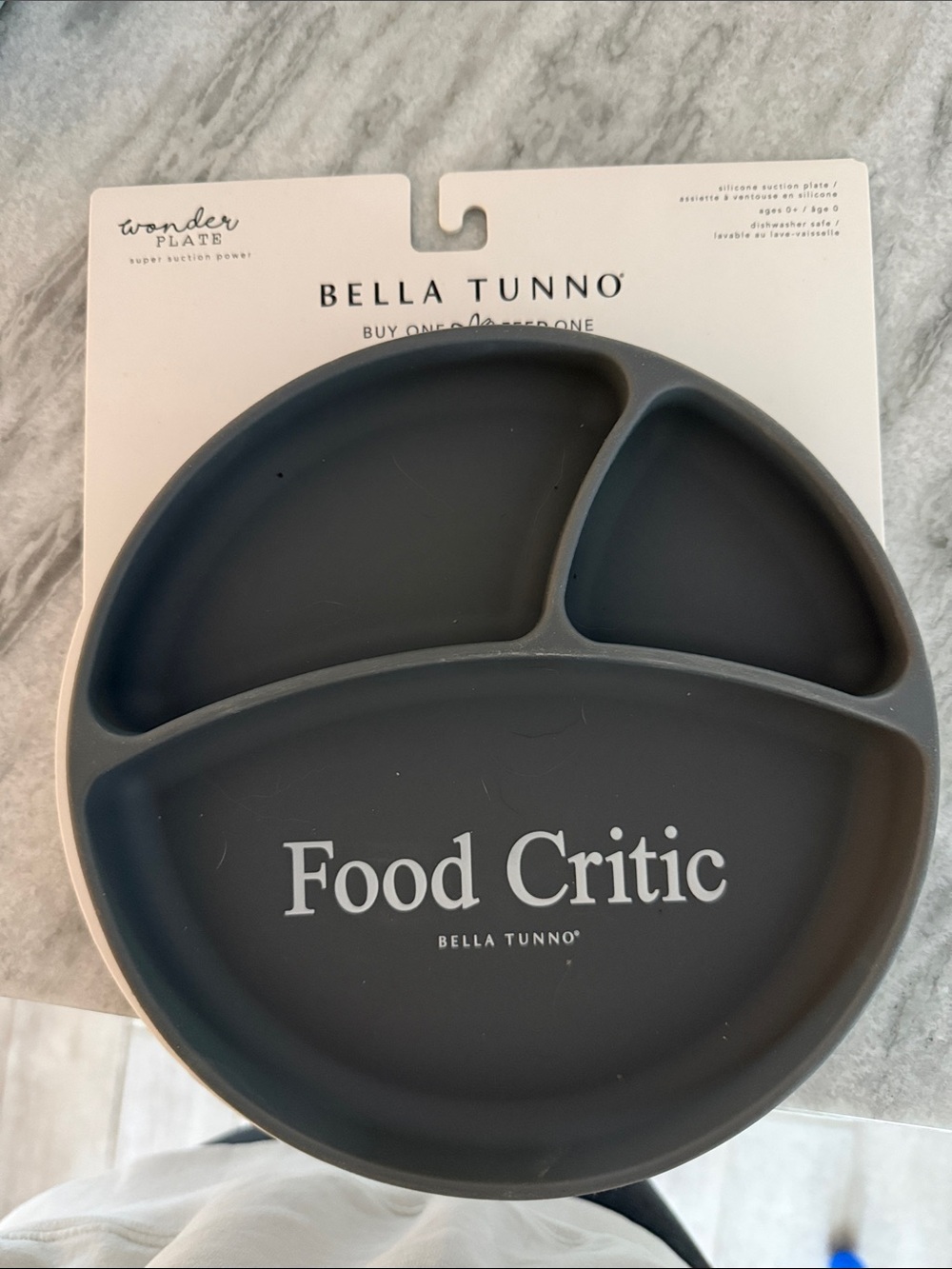Bella Tunno Kids' Wonder Plate - Charcoal Gray
